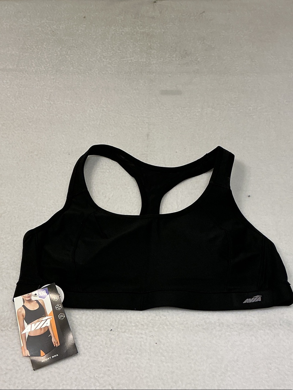 Avia Black Racerback High-Impact Sports Bra Sz XXL , 3170